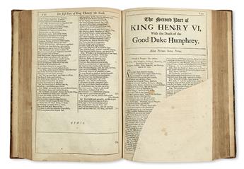 SHAKESPEARE, WILLIAM. Comedies, Histories, and Tragedies.  1685.  Portrait, title, and next leaf supplied in facsimile.